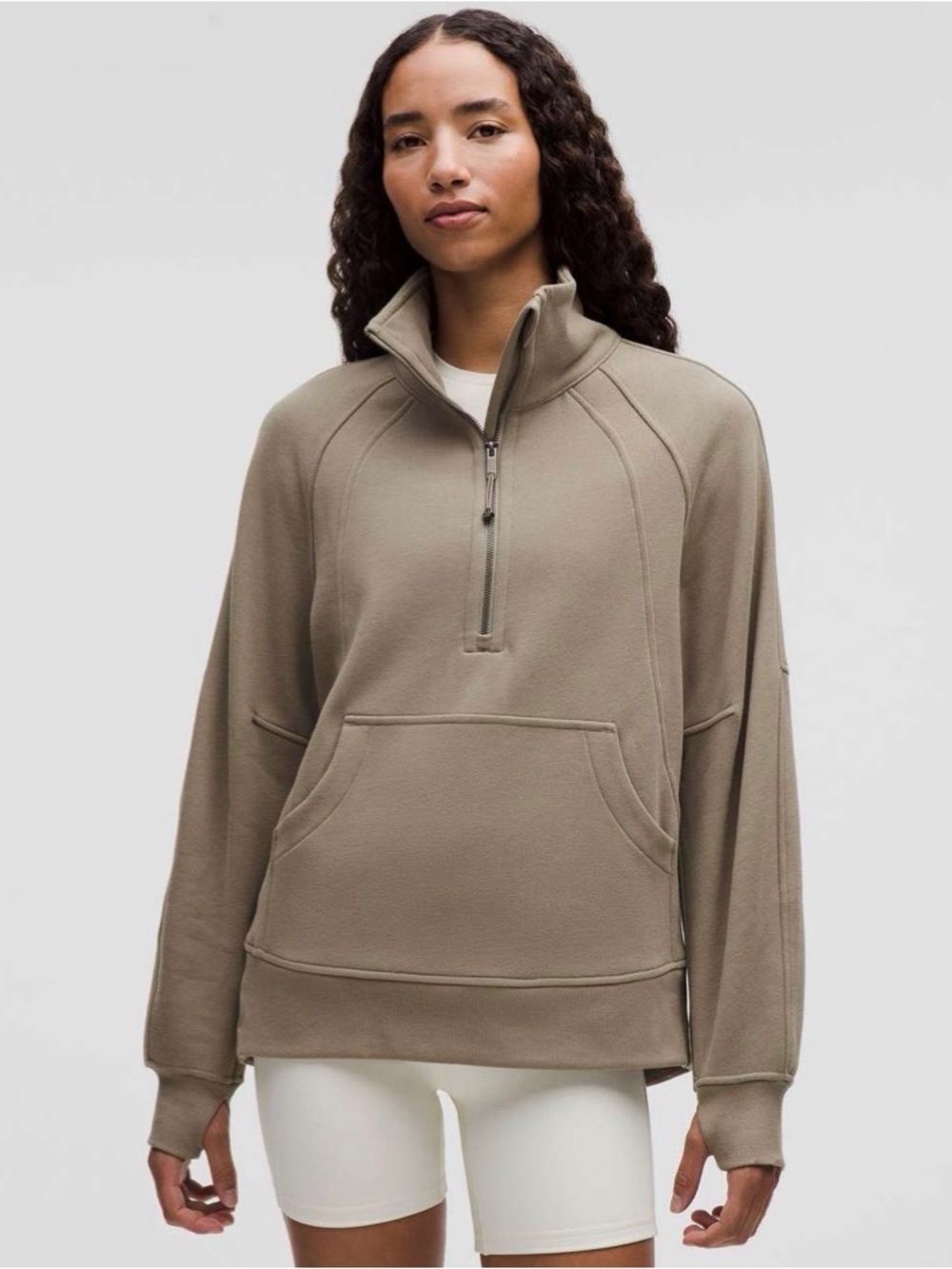 Lululemon Scuba Oversized Funnel-Neck Half Zip *Long
Warm Ash Grey